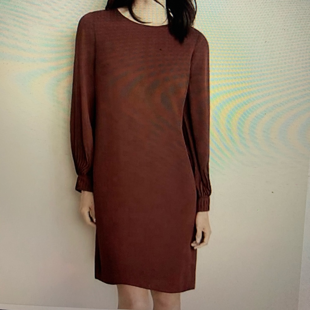 NWT Ann Taylor houndstooth lantern sleeve shift